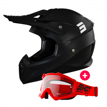 Casque Cross SHOT Pulse Matt Black + Assault Red