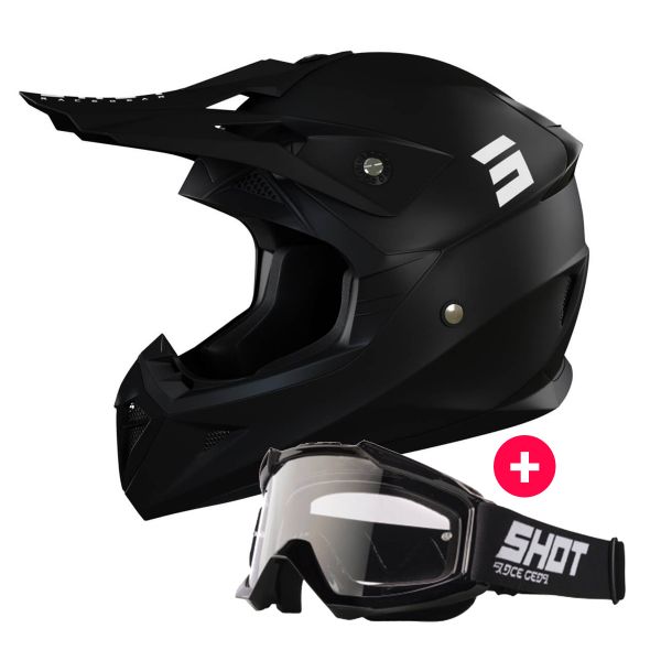 Casque Cross SHOT Pulse Matt Black + Assault Black