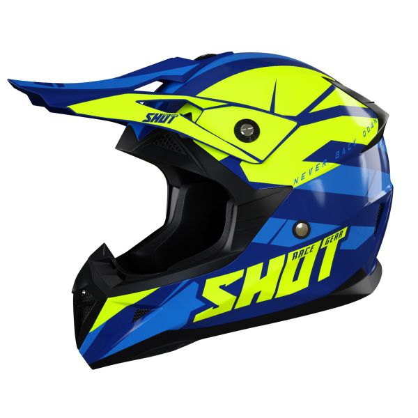 Casque Cross SHOT Pulse Revenge Navy Neon Yellow Blue