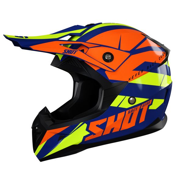 Casque Cross SHOT Pulse Revenge Navy Orange Neon Yellow