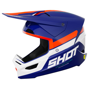 Casque Cross SHOT Race Iron Blue Orange Glossy