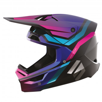 Casque Cross SHOT Race Sky Purple Chrome