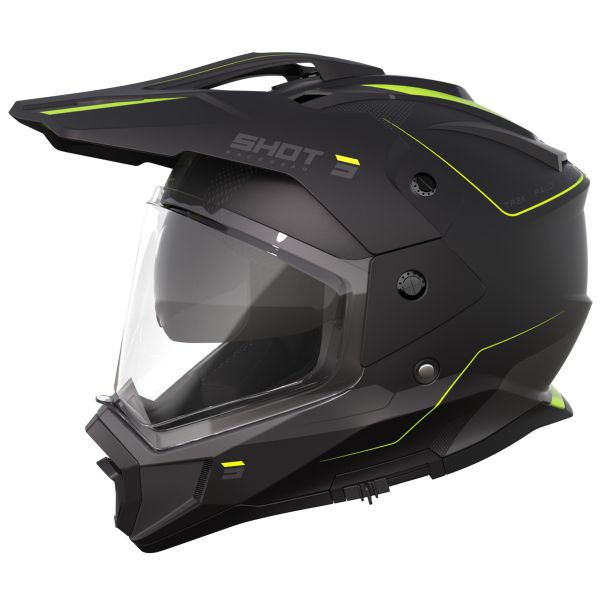 Casque Integral SHOT Trek Max Vision Rally Black Neon Yellow Matt