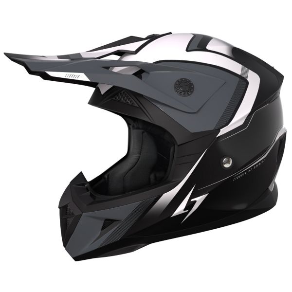 Casque Cross Stormer Dust Madness Black White Glossy