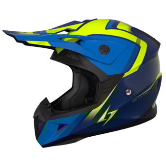 Casque Cross Stormer Dust Madness Blue Neon Yellow Glossy