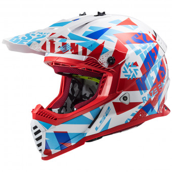 Casque Cross LS2 Fast Evo Funky Red White MX437 Casque Cross LS2 Fast Evo Funky Red White MX437