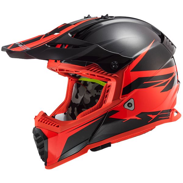 Casque Cross LS2 Fast Evo Roar Matt Black Red MX437