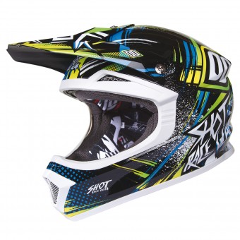 Casque Cross SHOT Furious Raid Vert Bleu