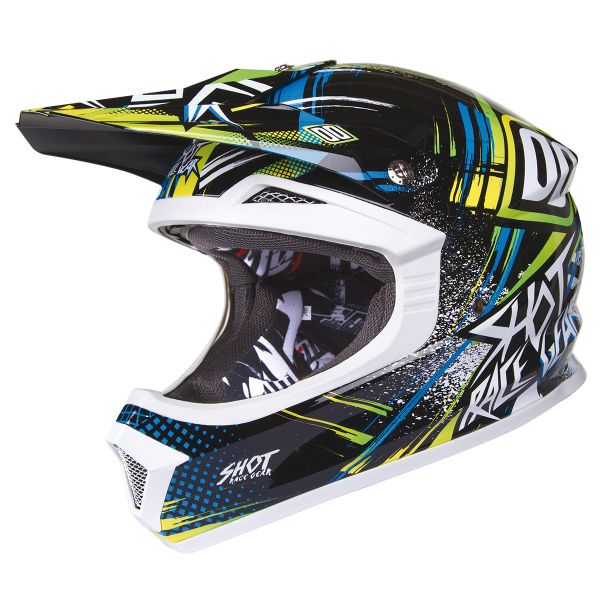 Casque Cross SHOT Furious Raid Vert Bleu