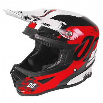 Casque Cross SHOT Furious Shadow Red White Casque Cross SHOT Furious Shadow Red White