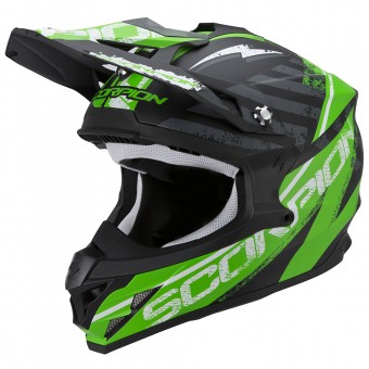 Casque Cross Scorpion VX-15 Evo Air Gamma Matt Black Green Casque Cross Scorpion VX-15 Evo Air Gamma Matt Black Green