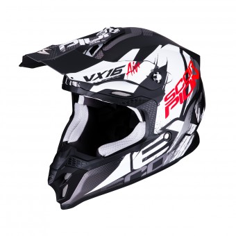 Casque Cross Scorpion VX-16 Air Albion Noir Mat Blanc Casque Cross Scorpion VX-16 Air Albion Noir Mat Blanc