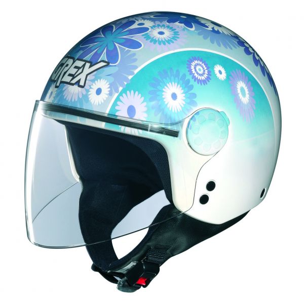 Casque Casque moto Grex DJ1 Visor Artwork Flower Blue 80