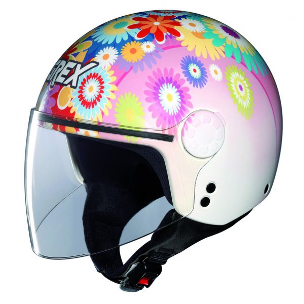 Casque Casque moto Grex DJ1 Visor Artwork Flower Pink 81