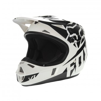 Casque Enfant FOX V1 Race Black White Enfant Casque Enfant FOX V1 Race Black White Enfant