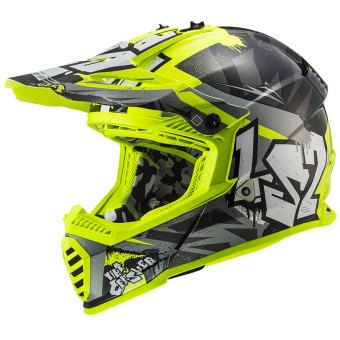 Casque Enfant LS2 Fast II Mini Crusher Black Yellow MX437 Casque Enfant LS2 Fast II Mini Crusher Black Yellow MX437
