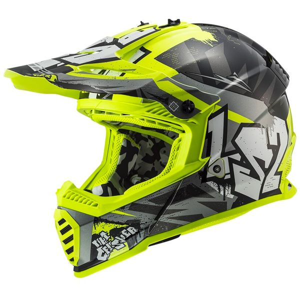 Casque Enfant LS2 Fast II Mini Crusher Black Yellow MX437 Casque Enfant LS2 Fast II Mini Crusher Black Yellow MX437