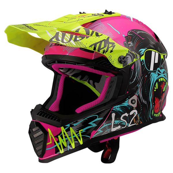 Casque Enfant LS2 Fast II Mini Gorilla Purple MX437 Casque Enfant LS2 Fast II Mini Gorilla Purple MX437
