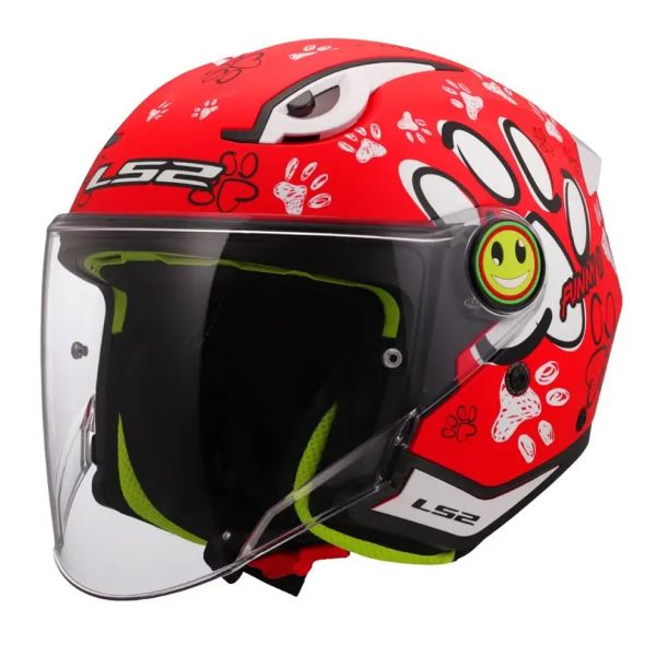 Casque Enfant LS2 Funny II Paws Red OF622 Casque Enfant LS2 Funny II Paws Red OF622