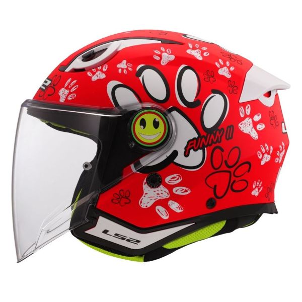 LS2 Funny II Paws Red OF622