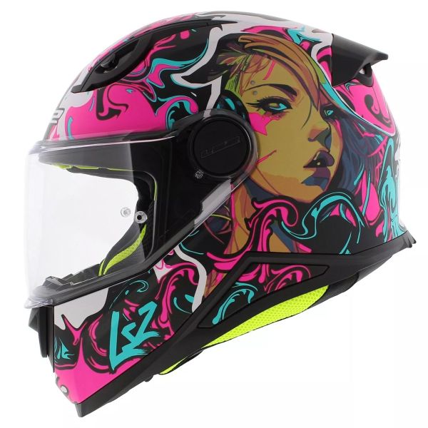 Casque Enfant LS2 Kid Cyberg Purple Cyan FF812