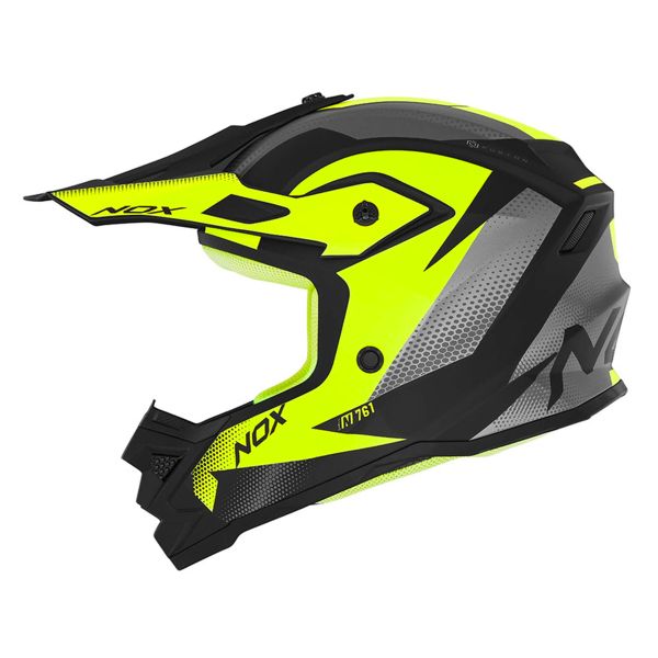 Casque Enfant NOX N761 Fusion Matt Black Neon Yellow