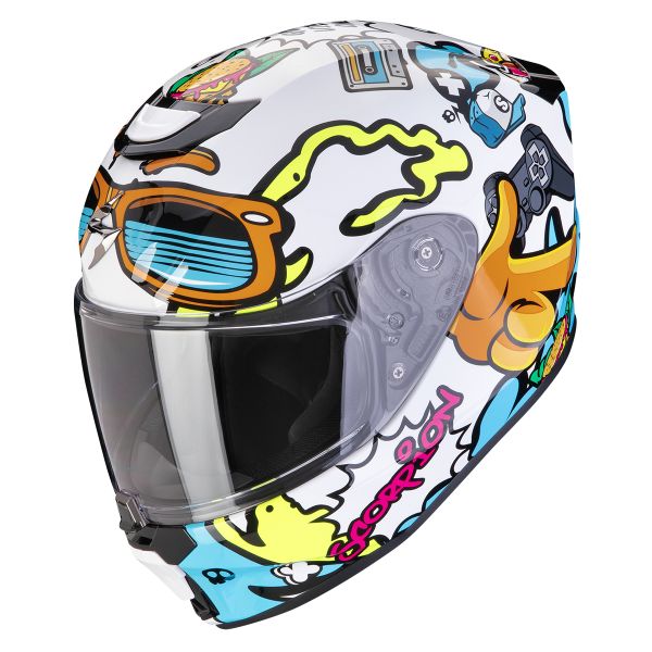 Casque Enfant Scorpion Exo-Jnr Air Fun White Blue Casque Enfant Scorpion Exo-Jnr Air Fun White Blue