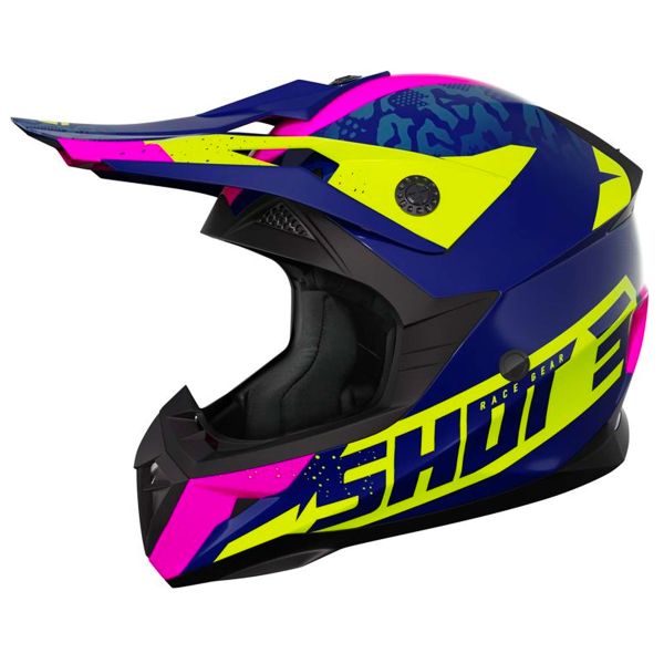 Casque Enfant SHOT Pulse Airfit Blue Neon Yellow Pink Enfant