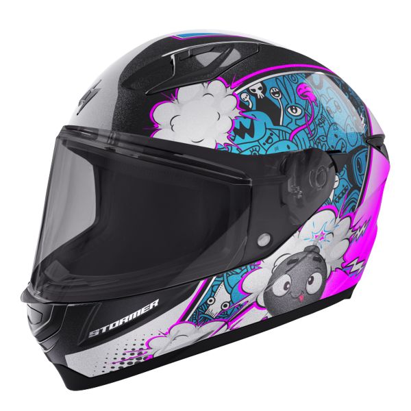 Casque Enfant Stormer Strike Kid Boom Blue Pink Pearly
