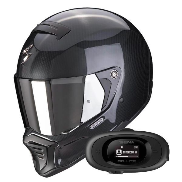 Casque Integral Scorpion EXO-HX1 Carbon SE Black + Kit bluetooth 5R Lite