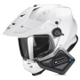 Casque Integral Scorpion ADF 9000 Air Matt Pearl White + Kit Bluetooth BT Mini