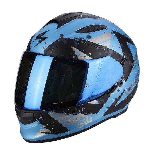Casque Integral Scorpion Exo 510 Air Marcus Matt Sky Blue Black