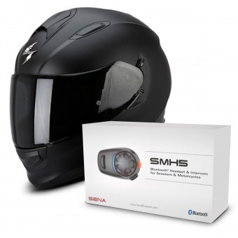 Casque Integral Scorpion Exo 510 Air Matte Black + Kit Bluetooth Sena SMH5 Solo Casque Integral Scorpion Exo 510 Air Matte Black + Kit Bluetooth Sena SMH5 Solo