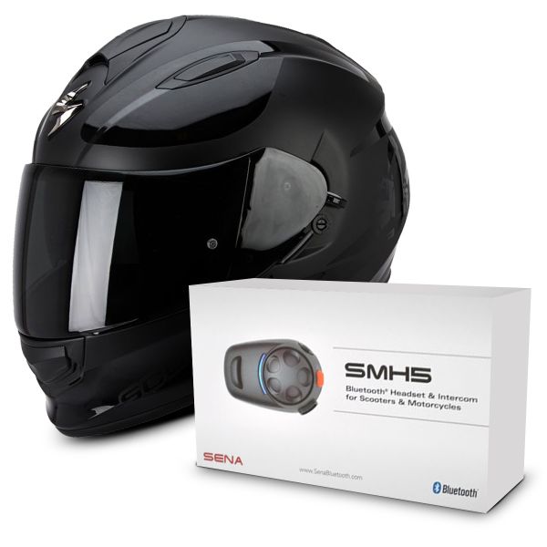 Casque Integral Scorpion Exo 510 Air Sublim Matt Black + Kit Bluetooth Sena SMH5 Solo