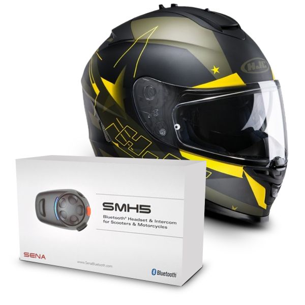 Casque Integral HJC IS17 Armada MC3F + Kit Bluetooth Sena SMH5 Solo