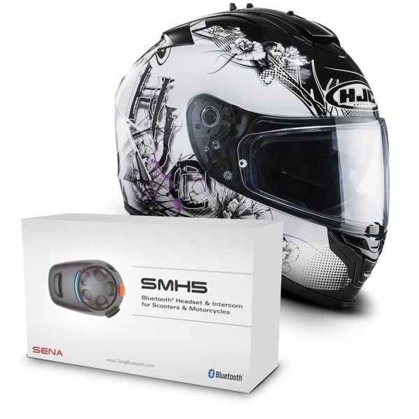 Casque Integral HJC IS17 Barbwire MC31 + Kit Bluetooth Sena SMH5 Solo