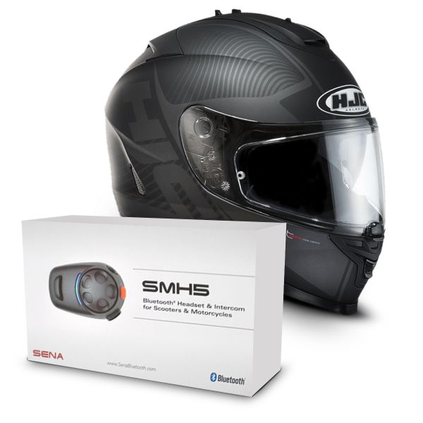 Casque Integral HJC IS17 Mission MC5F + Kit Bluetooth Sena SMH5 Solo