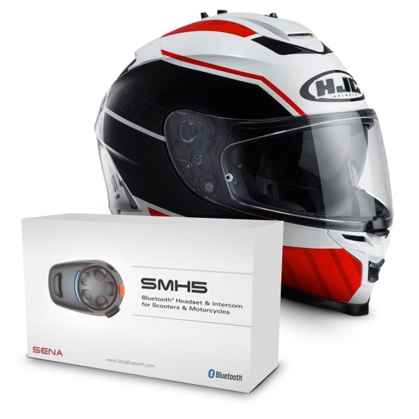 Casque Integral HJC IS17 Tridents MC1 + Kit Bluetooth Sena SMH5 Solo