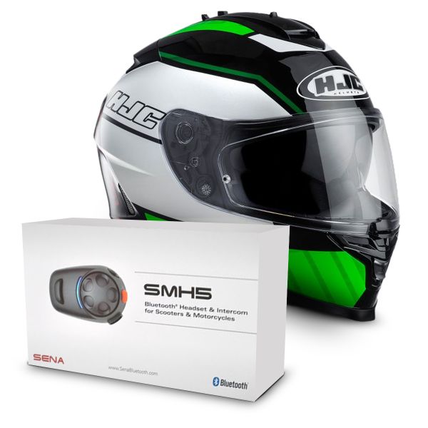 Casque Integral HJC IS17 Tridents MC4 + Kit Bluetooth Sena SMH5 Solo