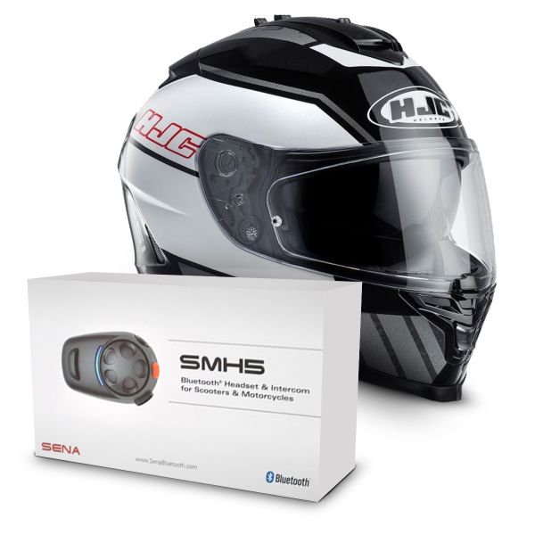 Casque Integral HJC IS17 Tridents MC5 + Kit Bluetooth Sena SMH5 Solo