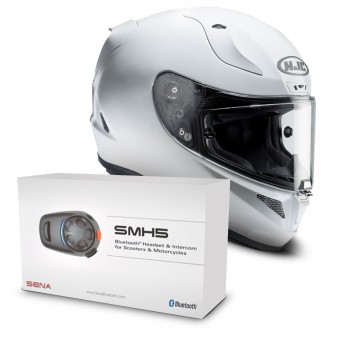 Casque Integral HJC RPHA 11 Pearl White + Kit Bluetooth Sena SMH5 Solo
