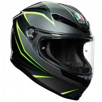 Casque Integral AGV K-6 Flash Grey Black Lime Casque Integral AGV K-6 Flash Grey Black Lime