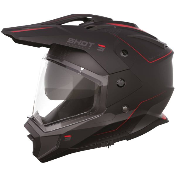 Casque Integral SHOT Trek Max Vision Rally Black Red Matt
