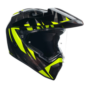 Casque Integral AGV AX9 Steppa Carbon Grey Yellow Fluo Casque Integral AGV AX9 Steppa Carbon Grey Yellow Fluo