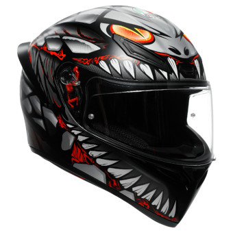 Casque Integral AGV K1 S Lyzard Matt Black Grey Red