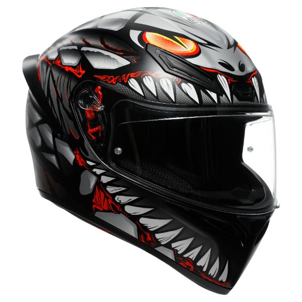 Casque Integral AGV K1 S Lyzard Matt Black Grey Red Casque Integral AGV K1 S Lyzard Matt Black Grey Red