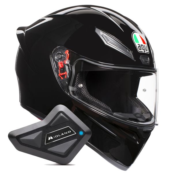 Casque Integral AGV K1 S Mono Black + Kit Bluetooth BT Mini Casque Integral AGV K1 S Mono Black + Kit Bluetooth BT Mini