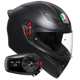 Casque Integral AGV K1 S Mono Matt Black + Kit Bluetooth 5S Solo