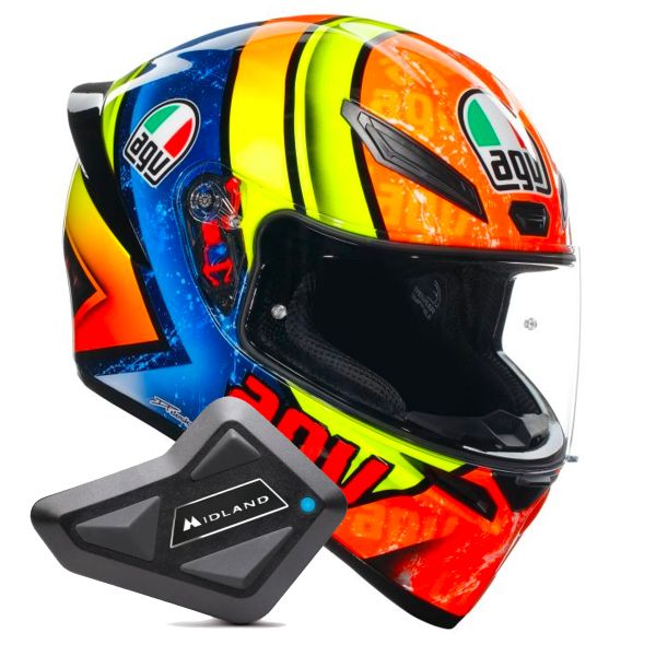 Casque Integral AGV K1 S Multi Izan + Kit Bluetooth BT Mini