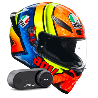 Casque Integral AGV K1 S Multi Izan + Kit Bluetooth Lokui K30